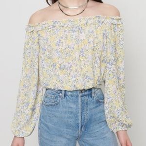 NWOT Dynamite Printed Off-The-Shoulder Blouse